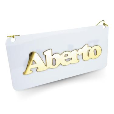 Imagem de Placa Acrílica Frente Verso Aberto Fechado Ventosa Branco (Branco e Rosa)