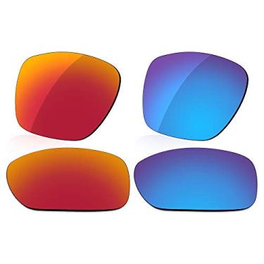 Imagem de LenzReborn Lente polarizada de substituição para óculos de sol Oakley TwoFace XL OO9350 - vermelho fogo + azul gelo