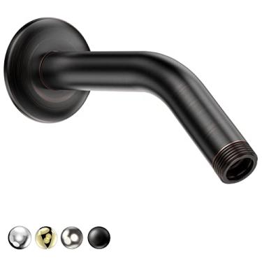 Imagem de HOPOPRO Braço de chuveiro de 15 cm com flange - Suporte de parede de substituição Braço de cabeça de chuveiro para chuveiro portátil fixo - incluindo fita de teflon - Marca recomendada pela NBC News