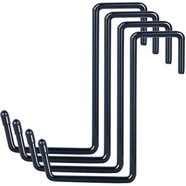 Imagem de DINGEE Ganchos grandes revestidos de vinil para pendurar, gancho de caibro, ganchos de bicicleta de garagem, organizador de armazenamento de ganchos de escada, objetos grandes, ferramentas, mangueira,