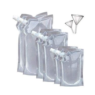 Imagem de Secret Flasks Cruise Liquor Kit SIX (6) Frascos reutilizaveis duraveis com 2 funis