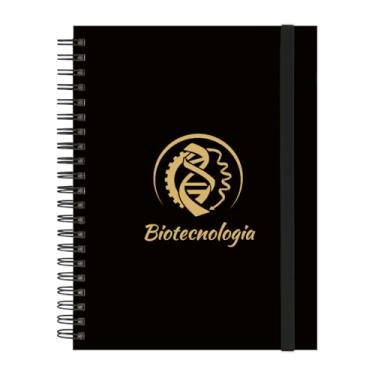 Imagem de Caderno Universitário Plus 10 Matérias Profissões Biotecnologia (Preto e Gold)