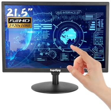 Imagem de Suprlipy Monitor de tela de toque LCD TFT de 21,5 polegadas FHD 1920x1080 Suporte HDMI VGA AV USB BNC 10 pontos Toque capacitivo 16:9 para laptop PC Xbox PS5/PS4 Sistemas POS LounSpeakers integrados