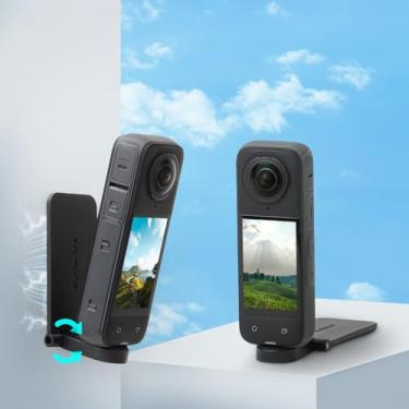 Imagem de AILENICE Suporte magnético 360 X5 X4 GO 3S para Insta360 X5/X4 /X3 / GO3 / GO 3S / DJI Pocket 3 ect. Suporte magnético de direção para câmeras de ação com ângulo de alça rápida de 1/4 parafuso