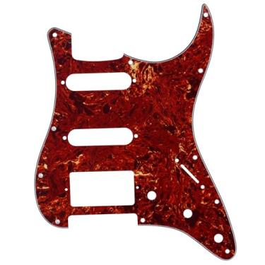 Imagem de Musiclily 11 Furos Escudo HSS Pickguard Strato para Guitarra Fender EUA/Mexicana Made Stratocaster Standard Estilo Moderno, 4 Camadas Vintage Tortoise