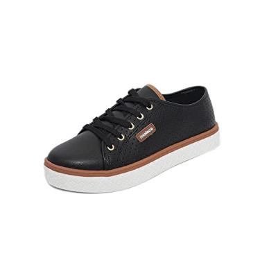 Imagem de Tênis Moleca Casual Microperfuros Feminino - Preto - 33
