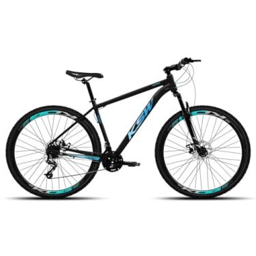 Imagem de Bicicleta KSW XLT 100 Em Aluminio 27 Velocidades 3x9V Freio a Disco Suspensão,15,Preto Azul