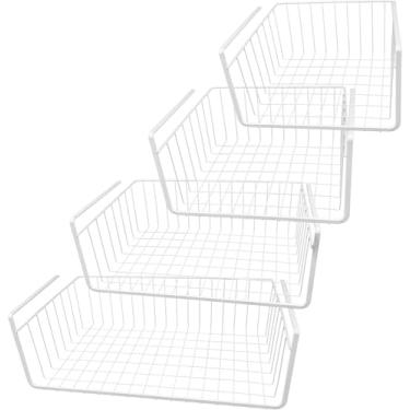 Imagem de Southern Homewares Conjunto de cesta de arame branco embaixo da prateleira – peça para pendurar embaixo do armário, cesta de armazenamento embaixo da prateleira para cozinha, despensa, organização,