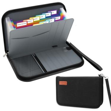 Imagem de Nordun Organizador de cupons de recibo de 13 bolsos com porta-cartão, mini armazenamento expansível de ingressos e estojo de cartão com etiquetas, carteira de cheque/fatura/caixa de dinheiro, para