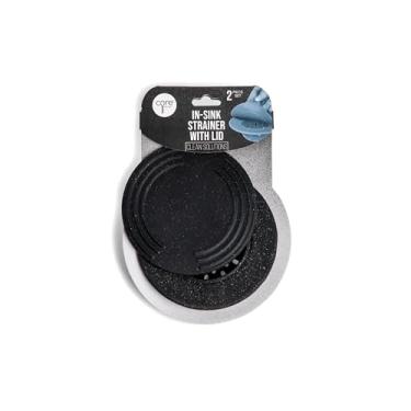 Imagem de Core Home Silicone Antientupimento Cozinha Na Pia Filtro de Drenagem de Plástico com Tampa, Tampa. Dimensões da pia 7 cm de diâmetro. Dimensões totais 12 cm de diâmetro - Granito preto