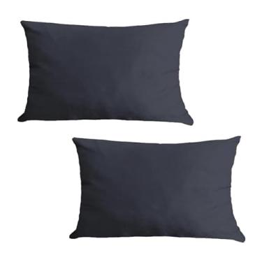 Imagem de Kit 2 Capas para Almofada em Veludo Liso Retangular 60x40 Cinza Chumbo