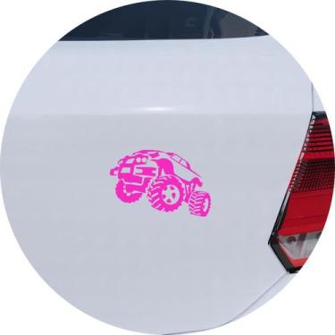 Imagem de Adesivo de Carro Monster Truck - Cor Rosa - Melhor Adesivo, Rosa