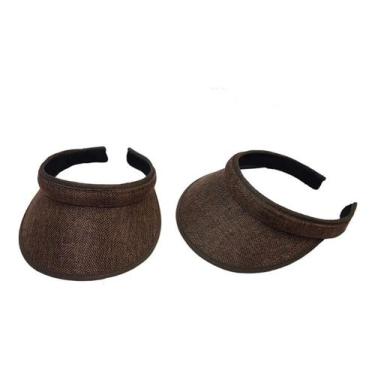 Imagem de Viseira Tiara Adulto Infantil - Branco - Hl Chapéus, Marrom