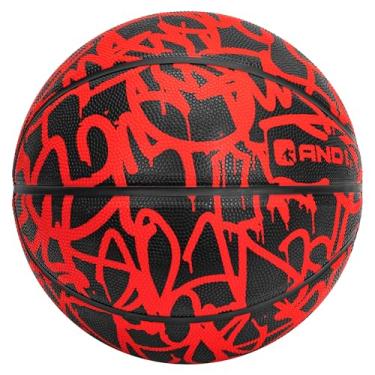Imagem de AND1 Bola de basquete Fantom Graffiti Rubber: regulamentação oficial tamanho 7 (75 cm) - Bola de rua de construção de canal profundo, feita para jogos de basquete internos e externos