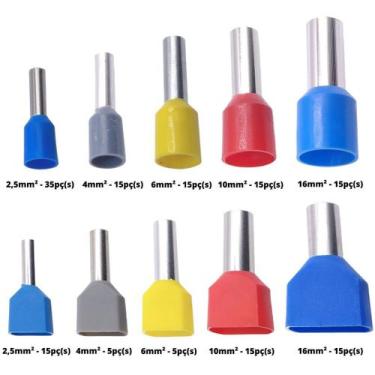Imagem de 150un Terminal Tubular Ilhós Simples e Duplo de 2,5mm² a 16,0mm² - C&B