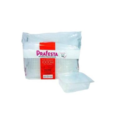 Imagem de Pote retangular 1000ml. c/ tampa c/6x24 un. (prafesta)