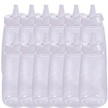 Imagem de Bisnaga branca de maionese 520ml com tampa Flip 12 unidades Plasutil r