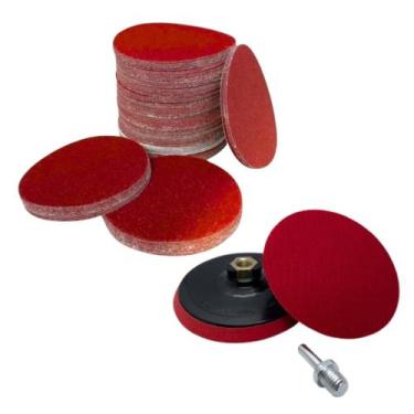 Imagem de Disco De Lixa C/ Velcr 125mm 5'' Pol 50 Unidades + Suporte - tcrabrasi