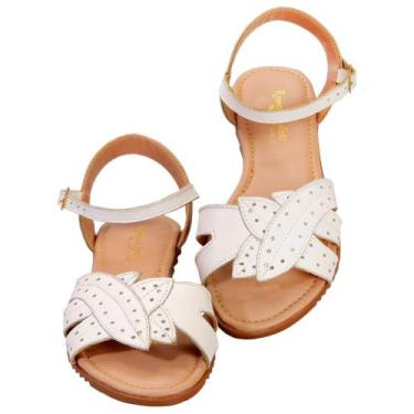 Imagem de Sandália Feminina de couro moda casual classica cor branca - Romeu e J