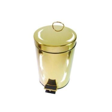 Imagem de Lixeira Dourada Em Aço Inox Para Cozinha Com Pedal 3L - Não Informado