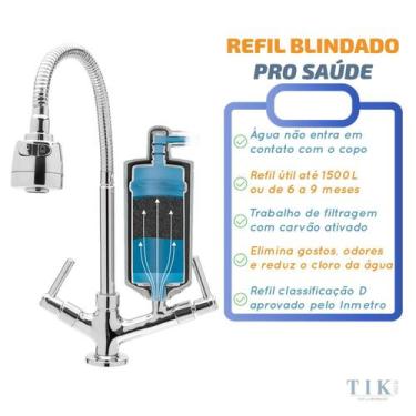 Imagem de Torneira Com Filtro Gourmet Cozinha Bancada 1/4 Volta - Tik De Casa