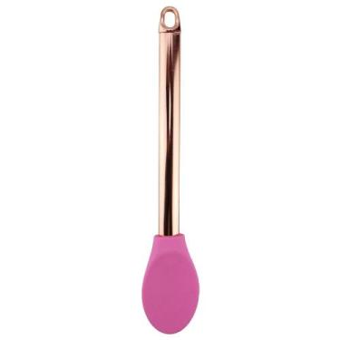 Imagem de Colher De Silicone Cabo Rose Gold Inox Utensilio Candy Color - Clink, 