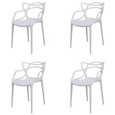 Imagem de Kit 4 Cadeiras Empilhável Inmetro Aviv Master Allegra Fratini Poliprop