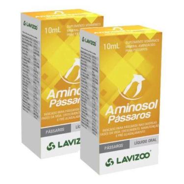 Imagem de Kit 2 Aminosol Suplemento Para Passaros 10ml - Lavizoo