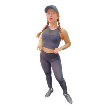 Imagem de Conjunto Fitness Top Com Bojo E Legging Cintura Alta K03 - Fanáticos p