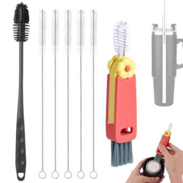 Imagem de Conjunto de 7 peças de escova de limpeza para Yeti, conjunto de limpeza de canudo de garrafa de água premium, escova reutilizável de limpeza de canudo amplamente utilizada, escovas de limpeza de tampa