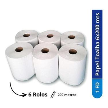 Imagem de Papel Toalha Bobina Branco Itapel 6X200Mts