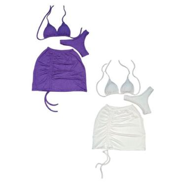 Imagem de Kit 2 Biquíni Com Saia peças Brilhante Premium - Praia - Betanqur, M