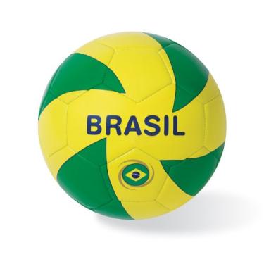 Imagem de Mikasa Capa acolchoada Brazil Deluxe, tamanho 5, verde/amarelo/azul