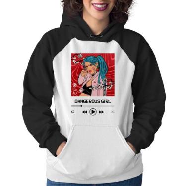 Imagem de Moletom Feminino Dangerous Girl - Foca na Moda, Branco, Preto, GG