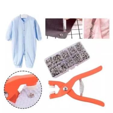 Imagem de Kit 100 Botões De Pressão Encaixes Fixador Alicate Conjunto - Armarinh