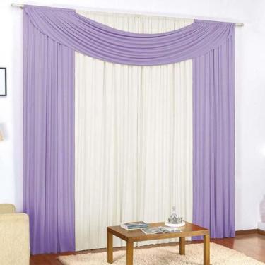 Imagem de Cortina Helena Decorativa 3,00m x 2,80m em Malha Gel com Bando - Nobre