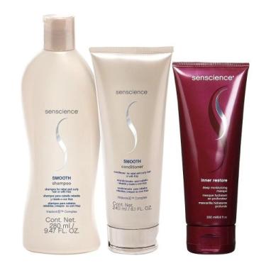 Imagem de Kit Senscience Smooth Shampoo 280ml + Condicionador 240ml + Inner Rest