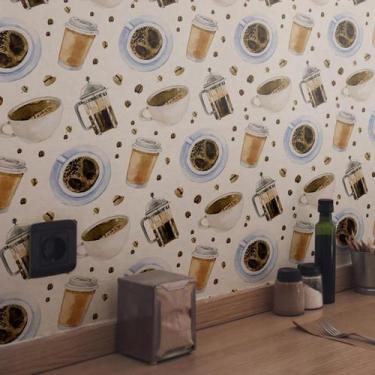 Imagem de Papel de Parede Adesivo Café Expresso N03104 Rolo 0,58X2,5M - Adesivo 