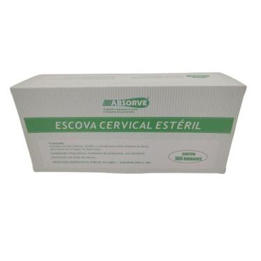 Imagem de Kit Escova Cervical Ginecológica Estéril Com 100 Unidades - Absorve