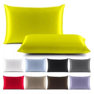 Imagem de Kit 02 Fronhas de Cetim Anti Frizz 65 X 50 cm Diversas Cores - LD Conf