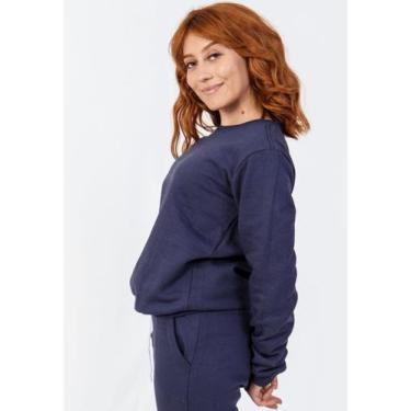 Imagem de Blusa Moletom Careca Feminina  - rv3 confecção, Marinho, GG