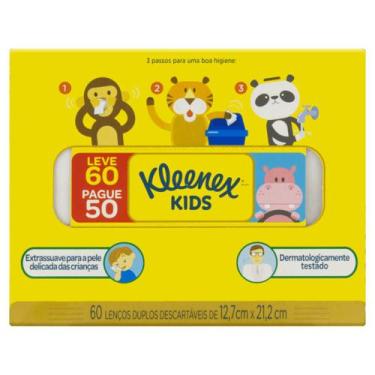 Imagem de Lenço de Papel Folha Dupla Extra Suave Kleenex Kids 60 Un
