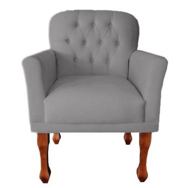 Imagem de Poltrona Stephany Tecido Suede Para Sala De Espera - Vania Decor, Cinz