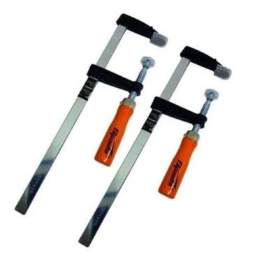 Imagem de Kit 2 Grampos Sargento Tipo F 300x50x350mm Cabo De Madeira - Sparta