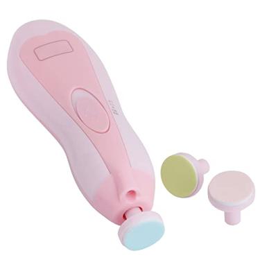 Imagem de Aparador de Unhas Elétrico Seguro Conjunto de Cortador de Unhas do bebê Com 6 Em 1 Dispositivo de Polimento de Cabeça para Aparador Infantil Dedos Dos Pés (Rosa)