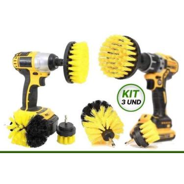 Imagem de Kit 3 Escovas De Limpeza Pesada Para Parafusadeira Furadeira - TITANIU