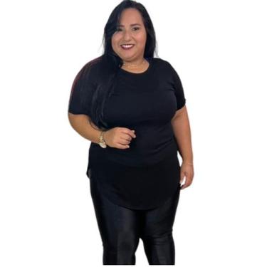 Imagem de Blusa plus size basica tapa bumbum rf:08 - momento confecções, Preto