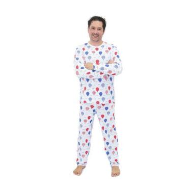 Imagem de Pijama Masculino Longo Divertido Nuvens Balões - Alegria de Montar, G