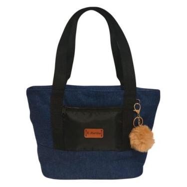 Imagem de Bolsa Jeans Feminina Alça Ombro lateral tote casual moda Tipo Sacola M