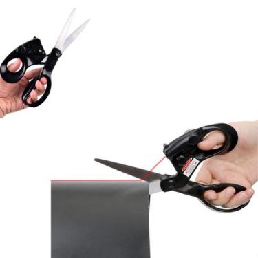 Imagem de Tesoura Para Cortes Mais Preciso Com Mira A Laser 21 Cm - Lanmax, Pret